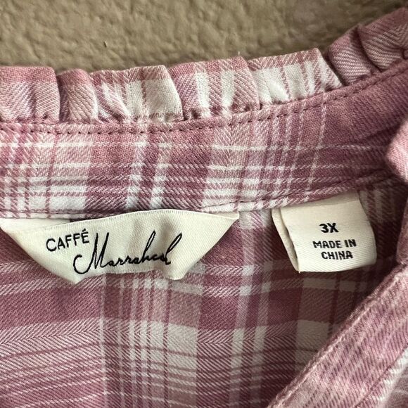Caffe Marrakech Pink Plaid Blouse - Picture 5 of 8